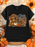 Happy Thanksgiving Themed Cow Graphic T-Shirt